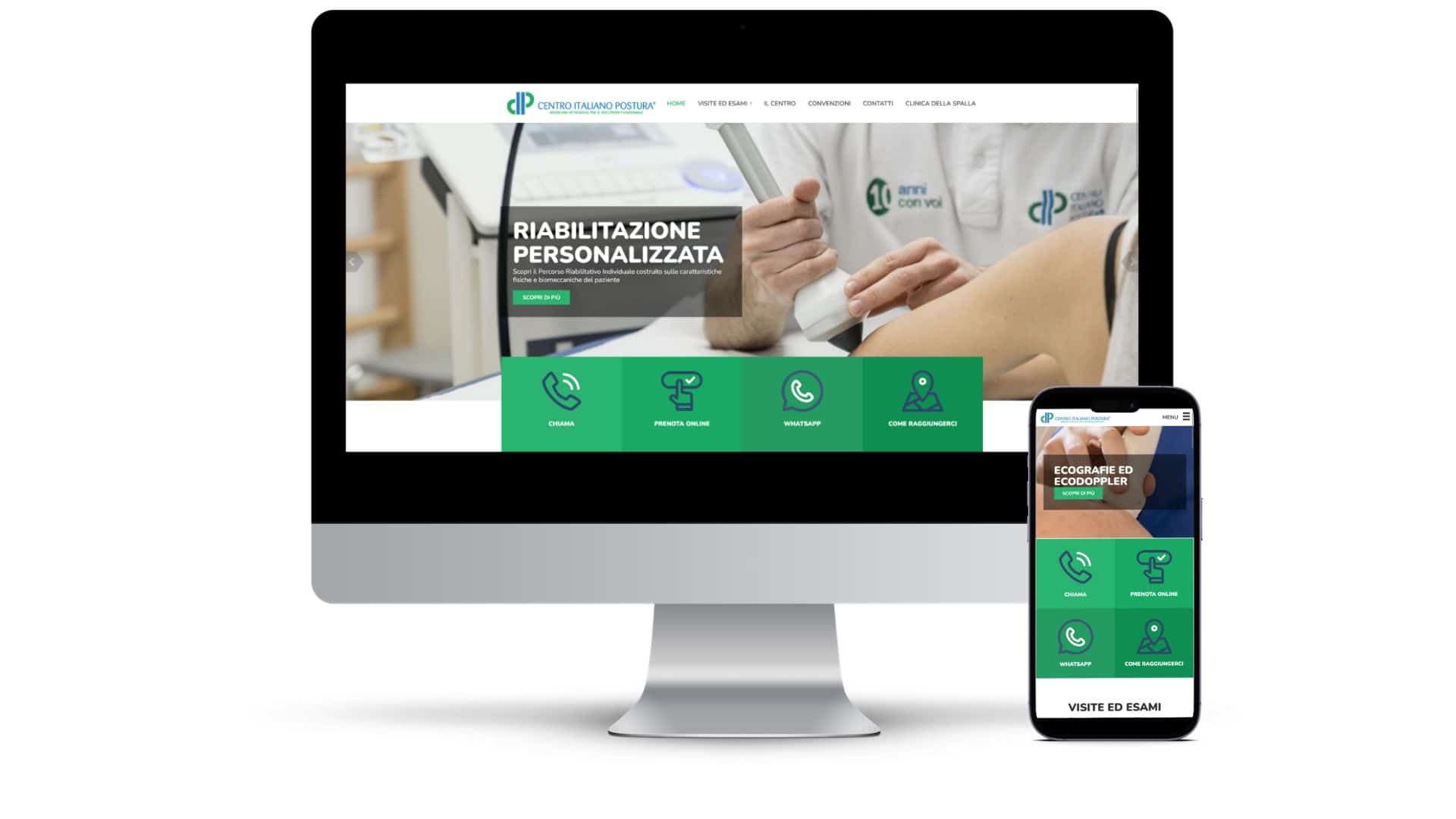 Sito Centro Postura su desktop e mobile