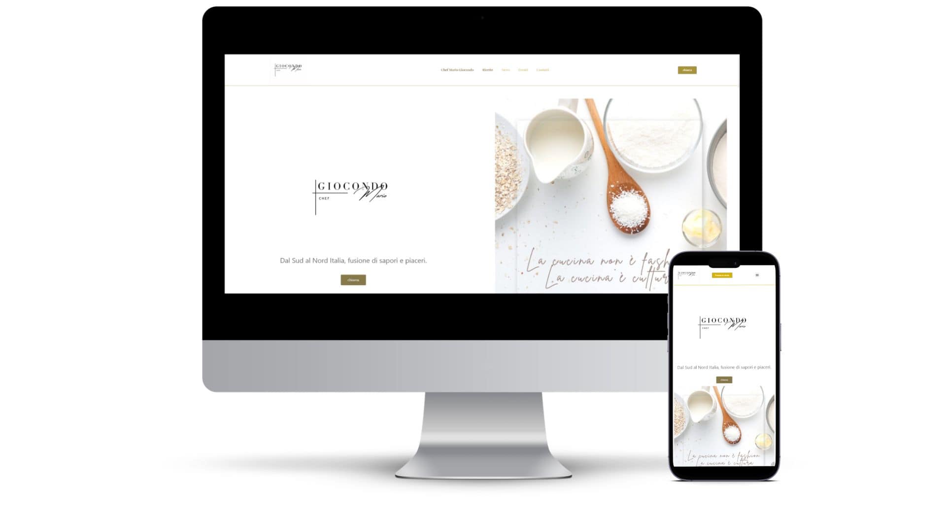Sito Chef Mario Giocondo su desktop e mobile