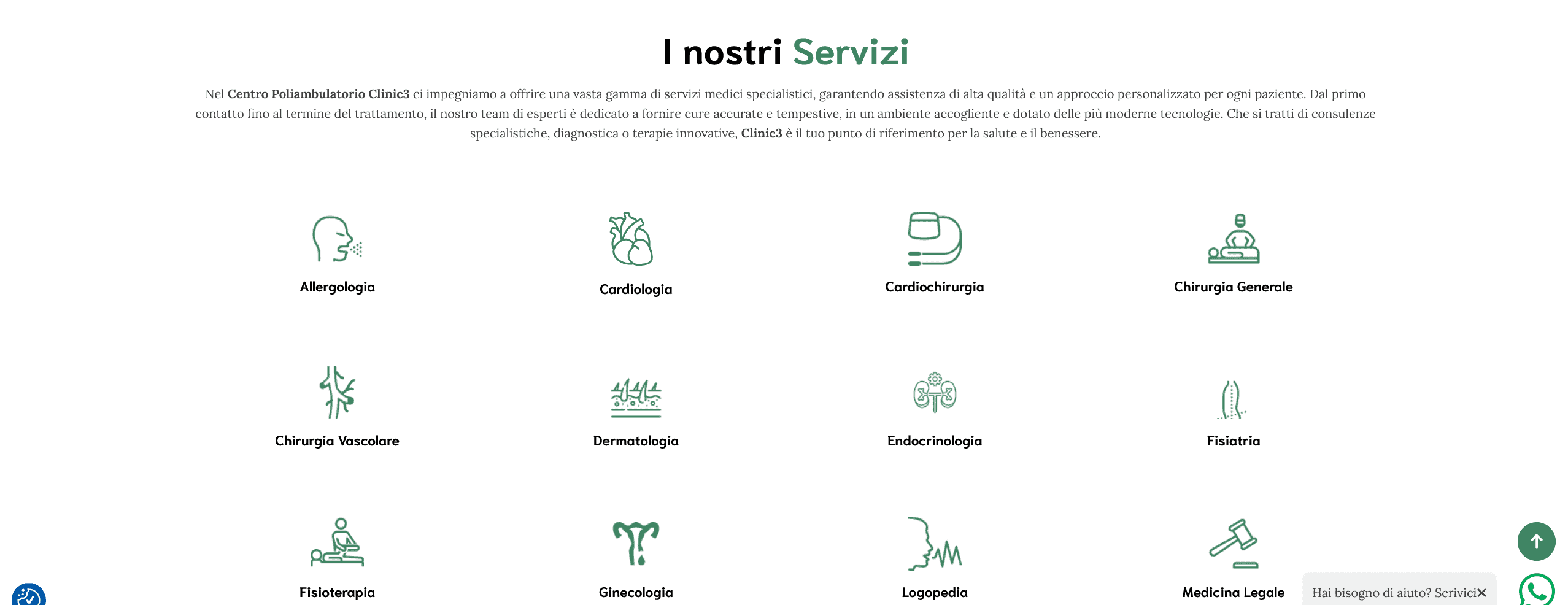 Catalogo servizi sanitari e diagnostici Clinic3