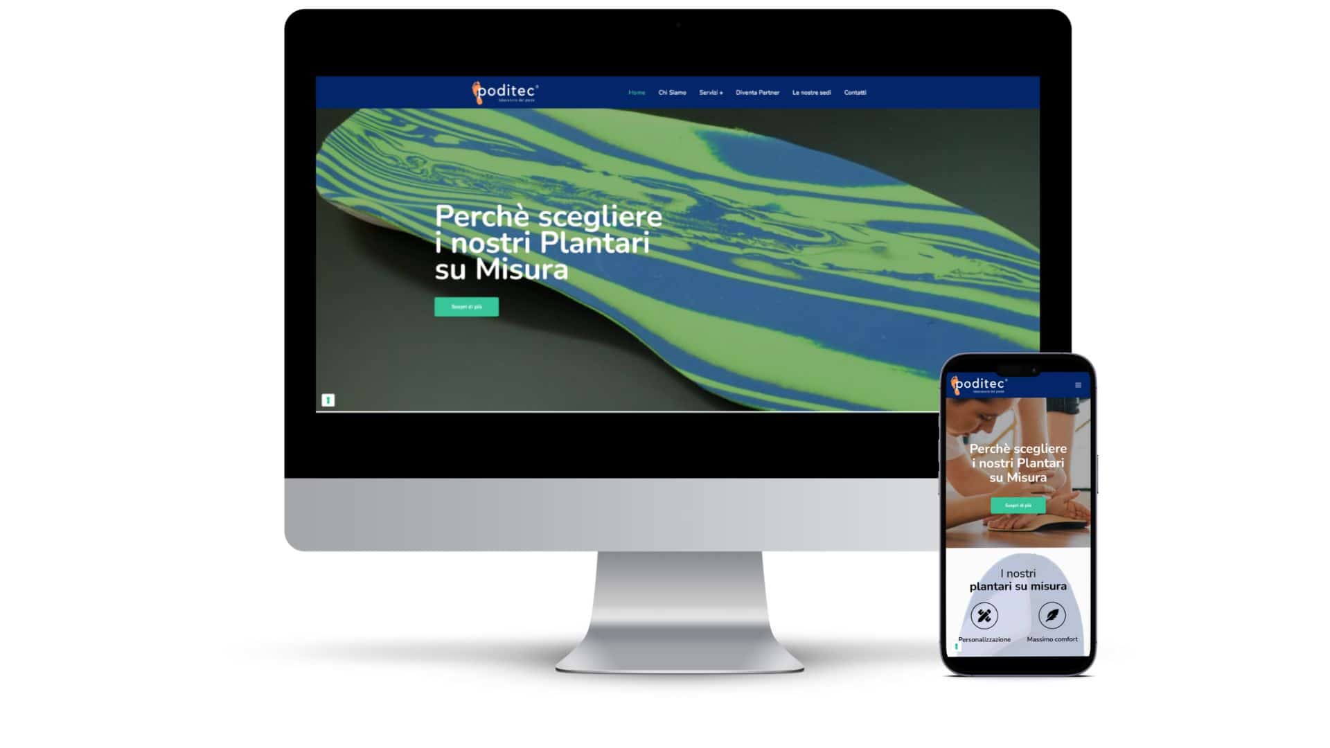 Sito Poditec su desktop e mobile responsive