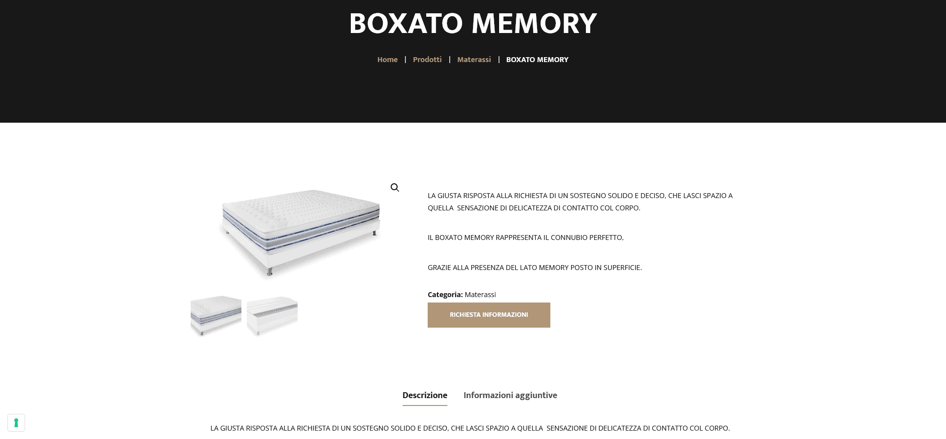 Scheda prodotto materasso Soft Creations