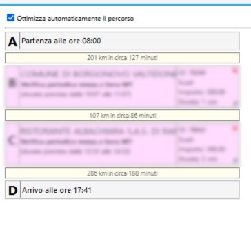 Modulo pianificazione itinerari ispettori tecnici SoftWell